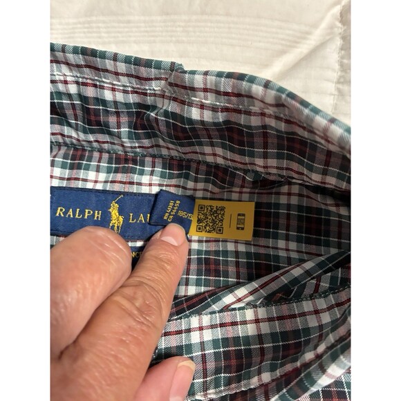 Ralph Lauren Performance Button Down Shirt 2XLT Blue Green Red Plaid Lightweight - Picture 4 of 10
